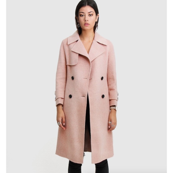 bella and bloom Jackets & Blazers - NEW BELLE & BLOOM Endless Attention 100% Wool Coat LONG Rose Pink SIZE SMALL NWT